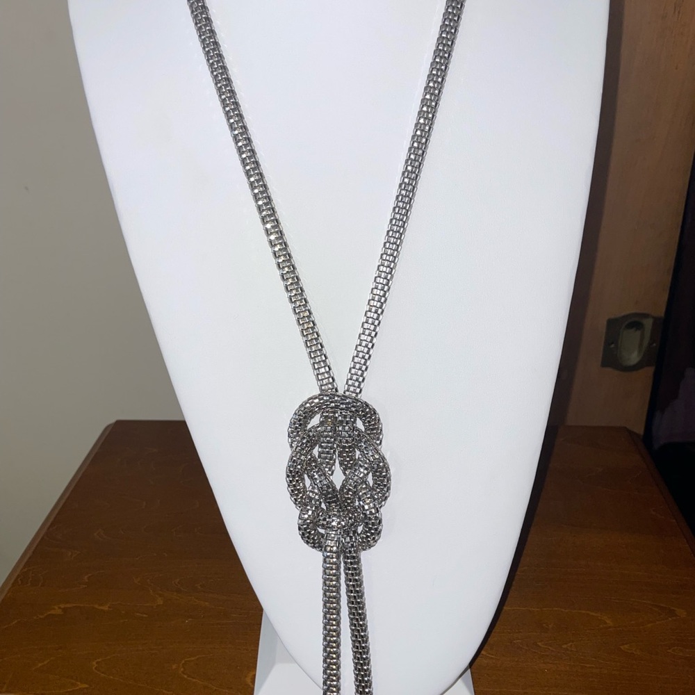 Ashley Stewart Silver Chain Knot Necklace